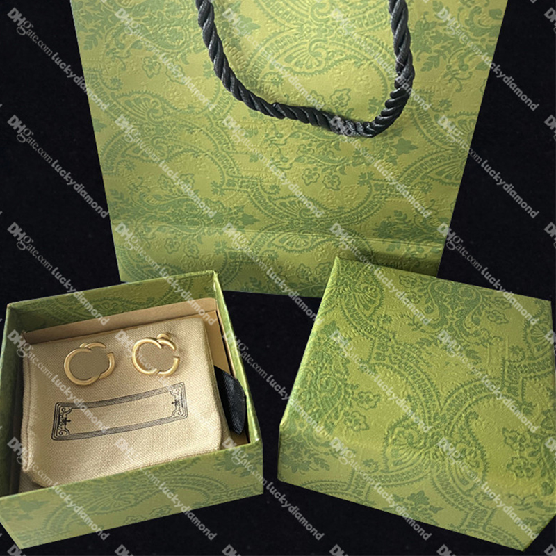 

Woman Gold Earring Luxury Letters Designer Brand Stud Jewelry With Box Set For Women Party Anniversary