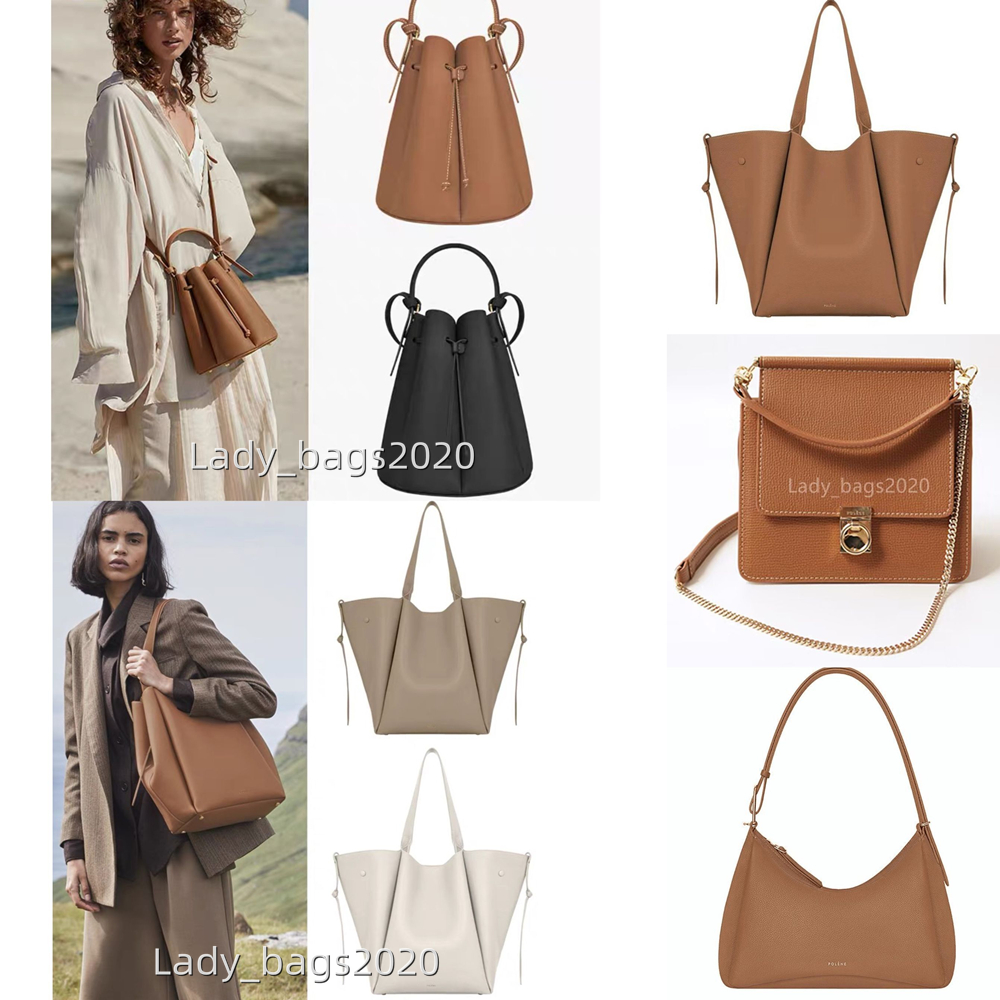 

Polene Paris Bag Umi Underarm Shoulder Bag Full-Grain Textured Leather Designer Bag Women Crossbody Plated Stainless Steel Buckle Shipping Handbag, As pic 1