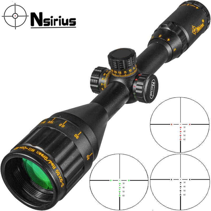 Nsirius 3-9x50 Aoe Gold Tactical Riflescope Optical Sight Red Green Crosshair Llluminate Hunting Rifle Scope-image-882384747