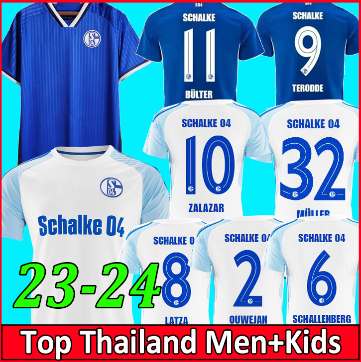 

23 24 Schalke 04 home away Soccer Jerseys OUWEJAN PALSSON LODE LATZA TERODDE ZALAZAR BULTER LEE FLICK PIERINGER DREXLER THIAW MULLER 2023 Football Shirt, 23-24 home