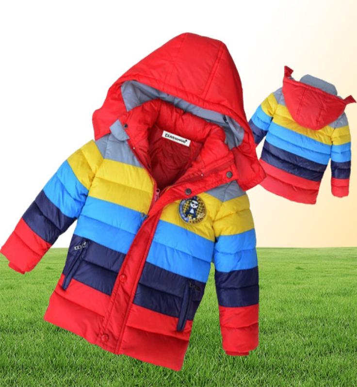 

Children Jackets Boys stripe Winter down coat 2020 Baby Winter Coat Kids warm outerwear Hooded Coat for 27 yrs Children Clothes L7114417, Pink