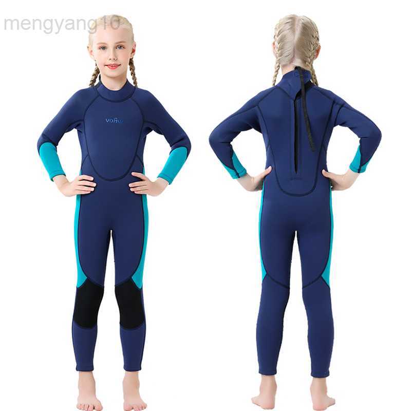 Wetsuits Drysuits Children Thermal Wetsuit 3mm Neoprene Diving Suit For Boys Girls Surfing Thick Full Wetsuits Kids Scuba Swimsuit Bathing Suit H-image-882634981