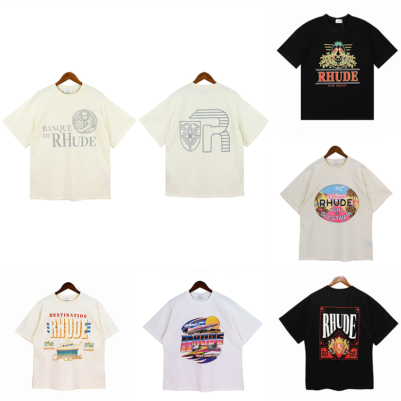 

Men's T shirts 23ss Rhude High Quality Fashion Designer Graphic T Shirt Mens Spring Autumn Letter Print Short Sleeve RH Tees, 41