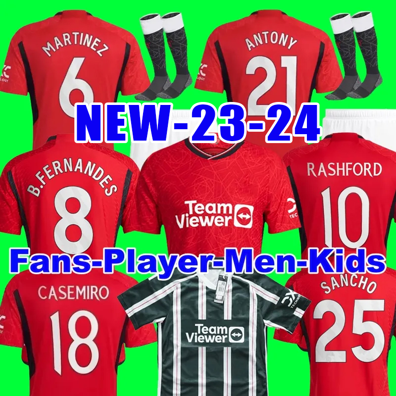 

SANCHO 23 24 soccer jerseys Antony Martinez RASHFORD Casemiro Eriksen 23 24 football shirt fans player MANS UTDs MARTIAL B. FERNANDES MANCHESTERS men kids kit, Grey