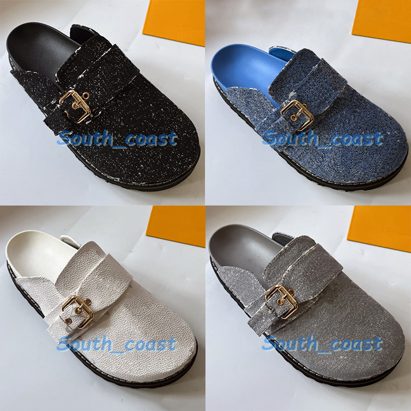 

Top Women Slippers Cosy Flat Comfort Clog Mule Designer Fashion womens flat Sandals Size 35-40 Summer Beach Slipper black grey denim outdoor shoes Genuine Skin Slide, 04 white leather