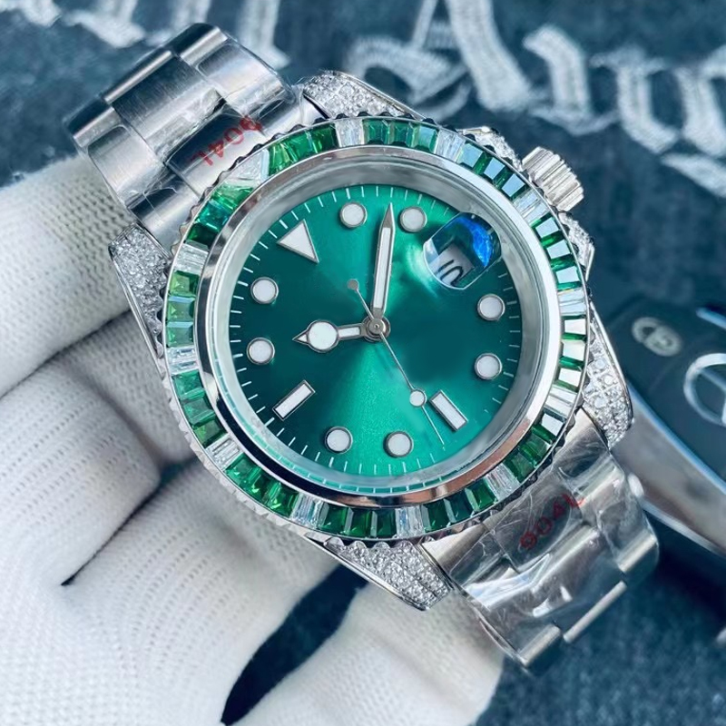 

With diamond luxury Mens watch submarine 40mm automatic machine 904L stainless steel sapphire luminous watch waterproof Montre De Luxe DHgate Wristwatches