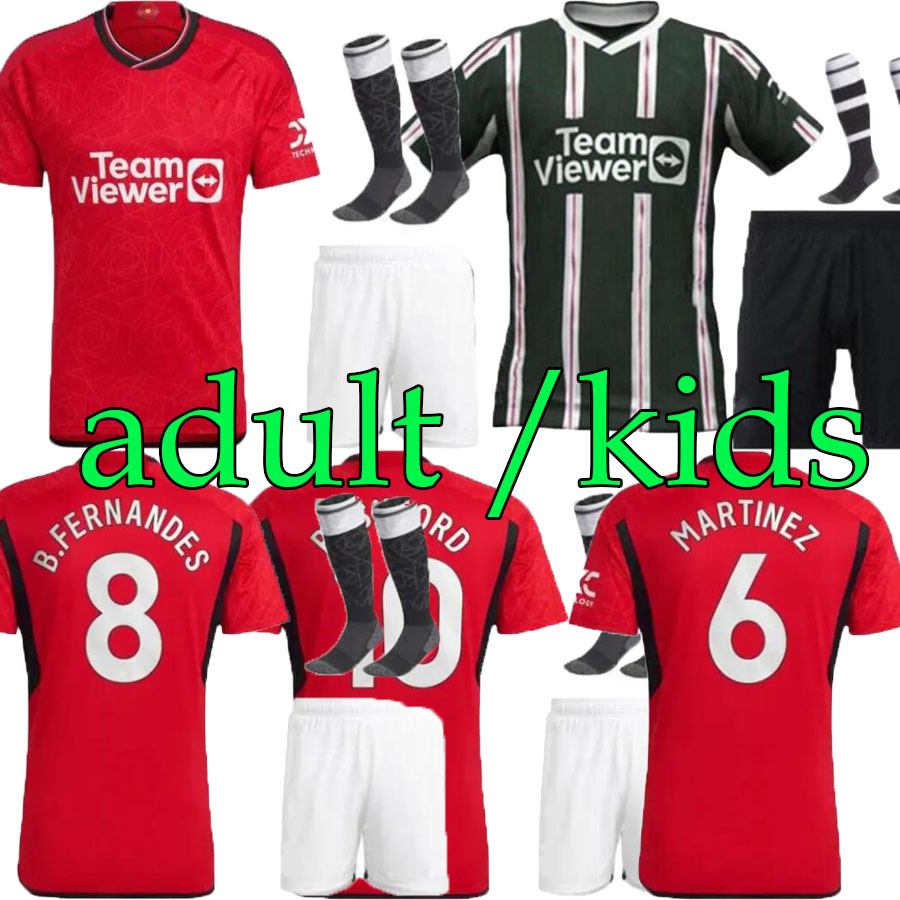 

23 24 soccer jersey man uniteds ANTONY SANCHO RASHFORD MAN UTDs 2023 men kids MANCHESTERS U B.FERNANDES socks football shirts, Black
