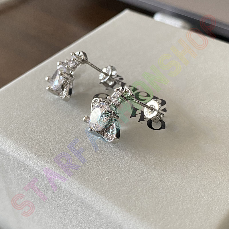 

Vivi Luxury Diamond Stud Charm Brand Designer Geometric Famous Women Round Crystal Rhinestone Pearl Earrings Wedding Party Jewelry