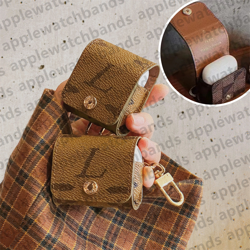 

Luxury Designer Chain Strip Bag Airpods Case for Airpod Pro 1 2 3 New 2nd 3rd Case Print Headset Packet Hook Clasp Keychain Anti Lost Earphone Shell Earphone Package, Gift box