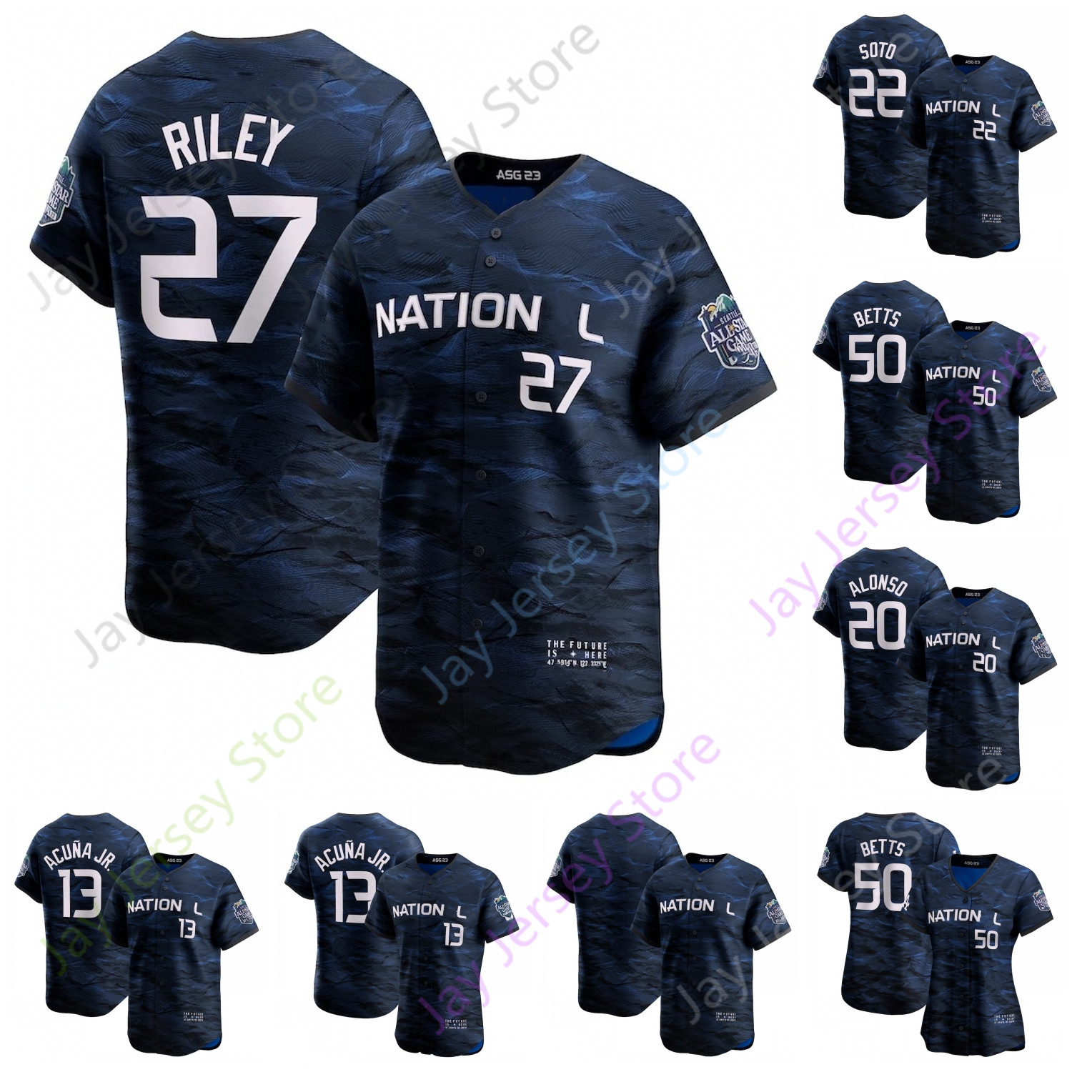 

2023 ASG Jersey Sean Murphy Luis Arraez Arcia Corbin Carroll Martinez Alexis Diaz Doval Elder Gallen Gray Hader Keller Steele Stroman Williams Smith Soler, Player version