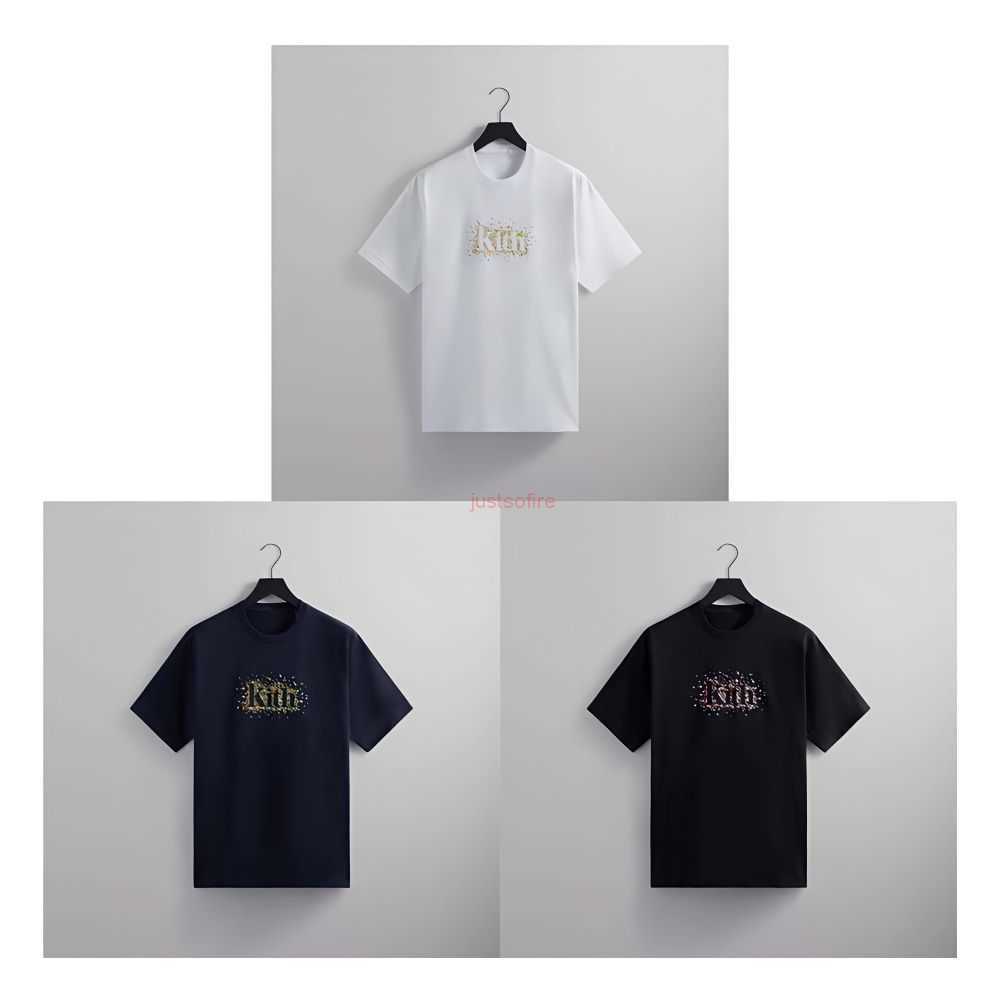 

Designer Fashion Clothing Tees Tshirts Kith Meadow Serif Tee Grass Print Series Cotton cotton Streetwear Sportswear Tops Rock Hip hop T-Shirts, White