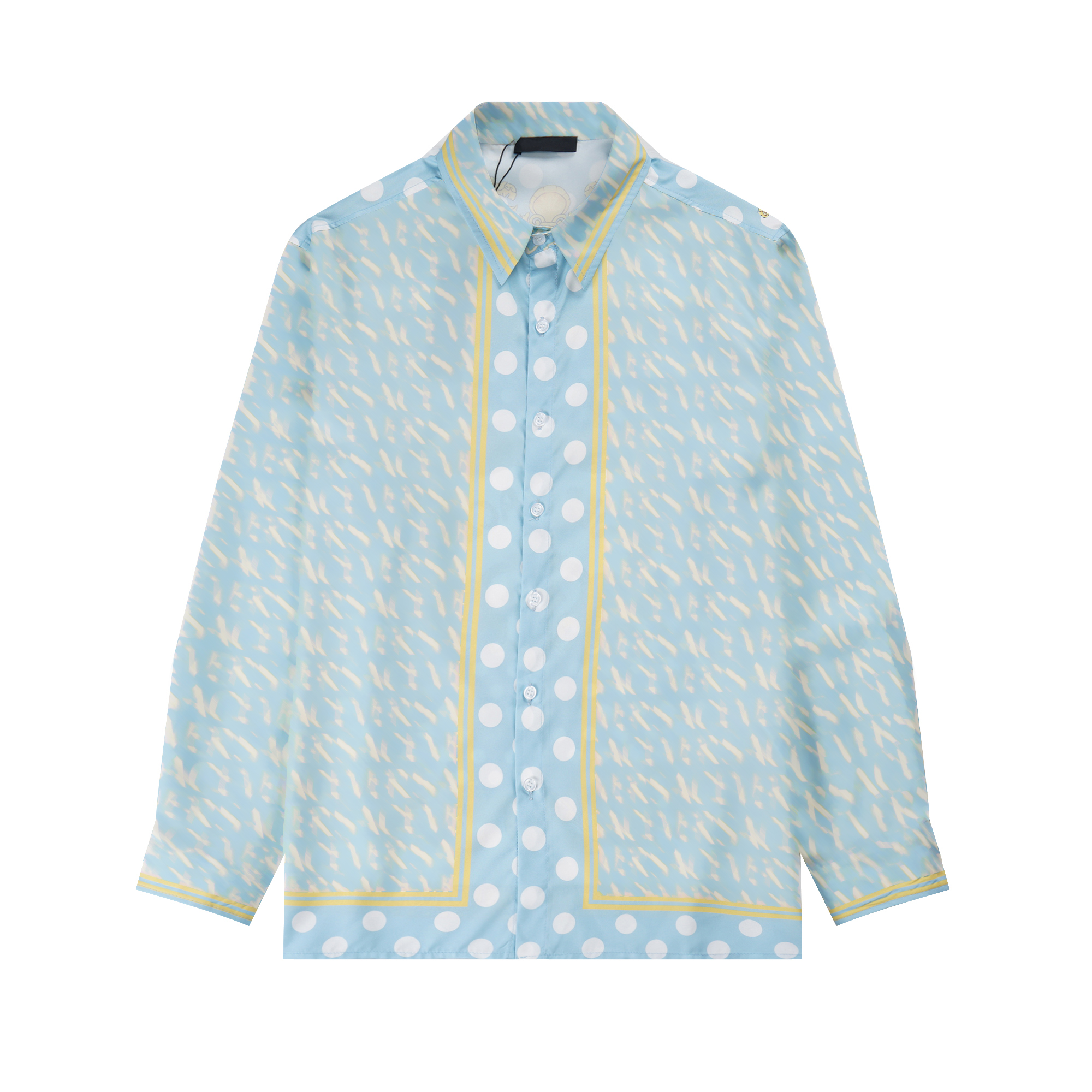 

Men's Casual Shirts Blue Print Man Shirt Long Sleeve Autumn Custom Clothing