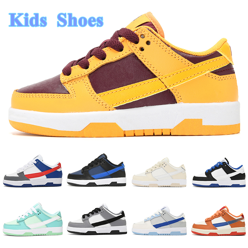 Kids shoes sneakers Sneaker Children Preschool Athletic Outdoor designer Trainers Toddler Hot Curry University Gold BLACK AND BLUE hook&loop slip on