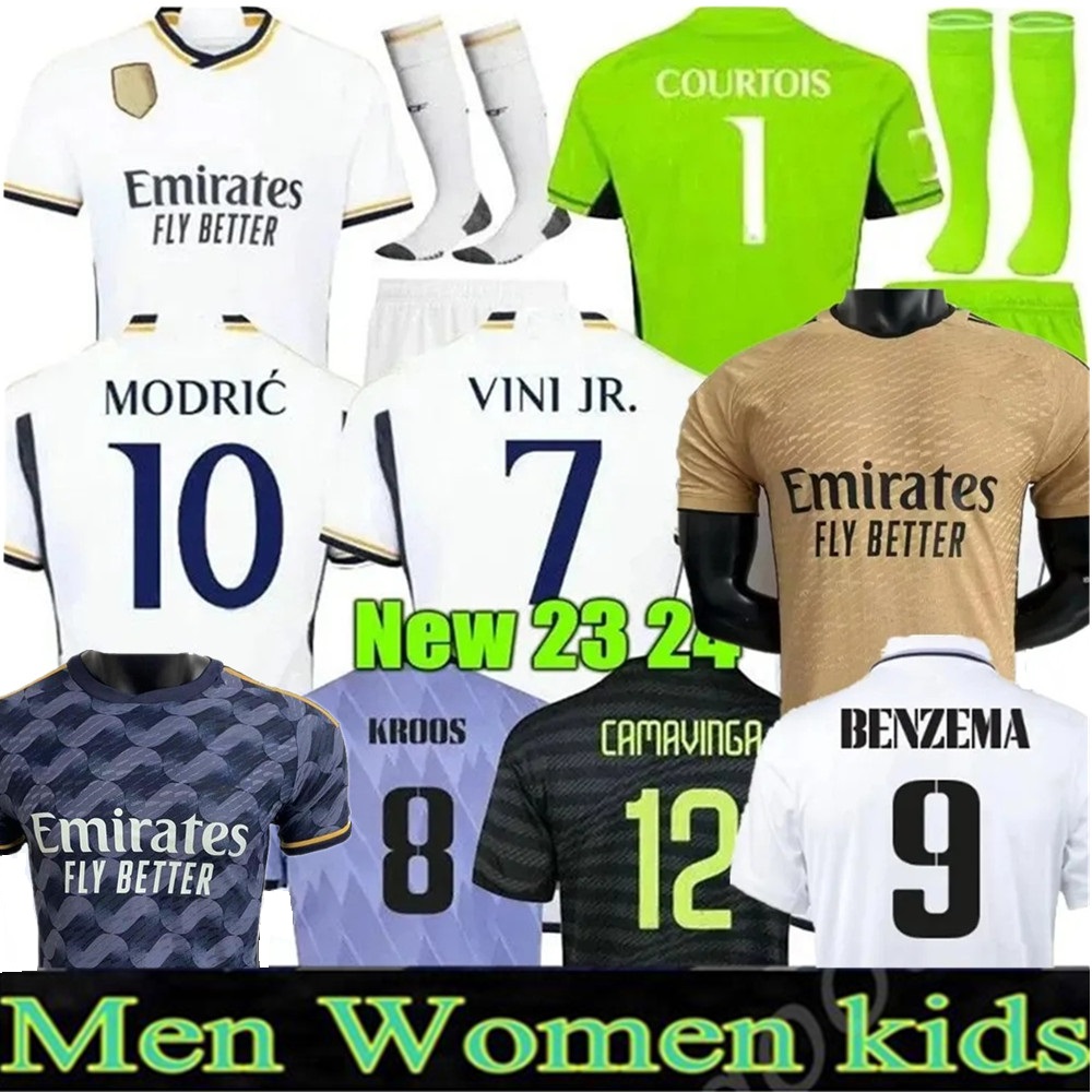 

23 24 Bellingham BENZEMA soccer jerseys 2023 2024 football shirt VINI JR ALABA RODRYGO MODRIC CARVAJAL Tchouameni camiseta men kids kit Sets rEAL mADRIds Camavinga, 23-24 home