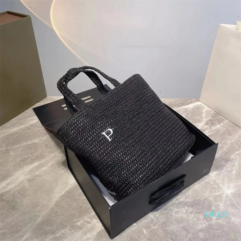 

Beach Designer Bag Casual Fashion Rattan Large Capacity tote Bag Wicker Woven Fashion Tote bag Summer Beach Straw woven Bag Travel Large Basket Purse, Black
