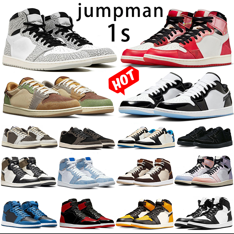 

basketball shoes 1 low with box womens jumpman 1 1s Black Phantom TS Spider Mocha Voodoos Concord Vintage UNC Grey Skyline Stealth Starfish mens sneakers trainers, 37