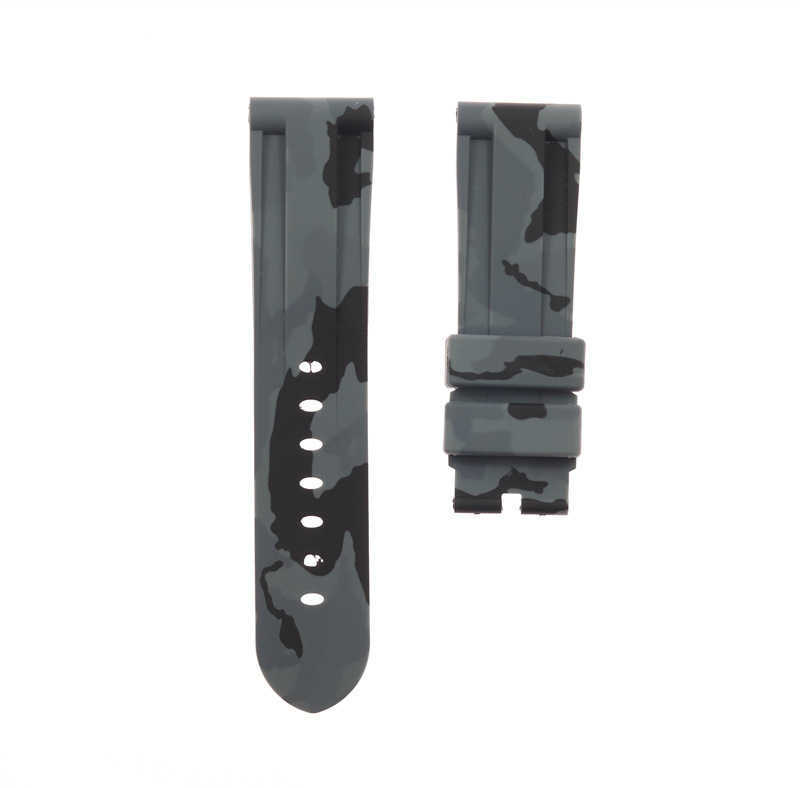 

Top Quality 22mm 24mm Gray Green Red Blue Camo Silicone Rubber Watchband for Panerai Strap for Pam111/441 Watch Band H0915