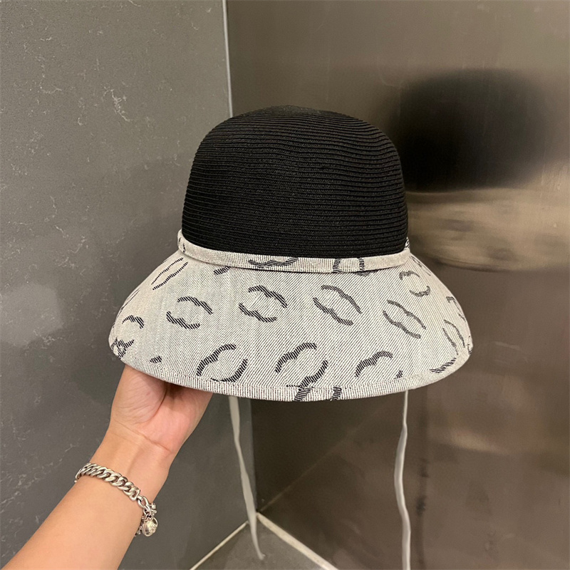 

Men Designers Bucket Hats Fashion Luxurys Brands Full Grey Letters Straw Hat For Mens Womens Summer Trendy Casual Vacation Sunshade Sunhats, Beige