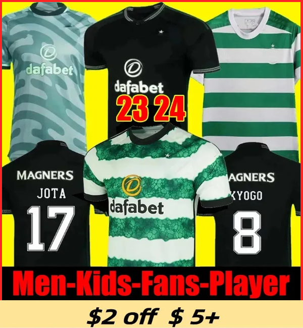 

23 24 Celtic Soccer Jerseys Home away KYOGO EDOUARD 2023 2024 ELYOUNOUSSI TURNBULL AJETI CHRISTIE JOTA GRIFFITHS FORREST player MEN kids kit uniforms Football Shirt, 23 24 home adult + patch