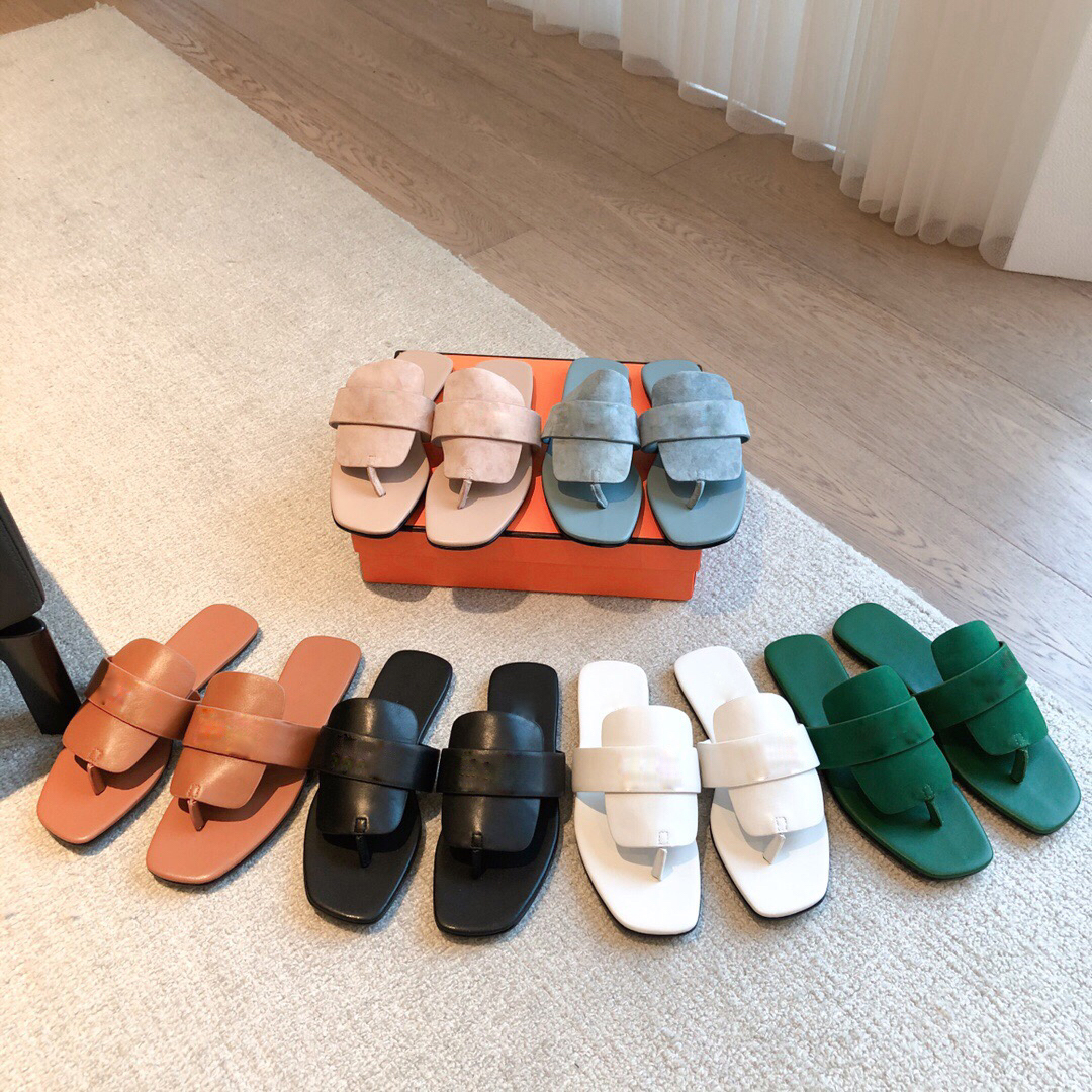 

Galerie Sandal Genuine Leather Slides Goatskin Mules Designer Women Flats Heel Sandals AAA Quality 35-42