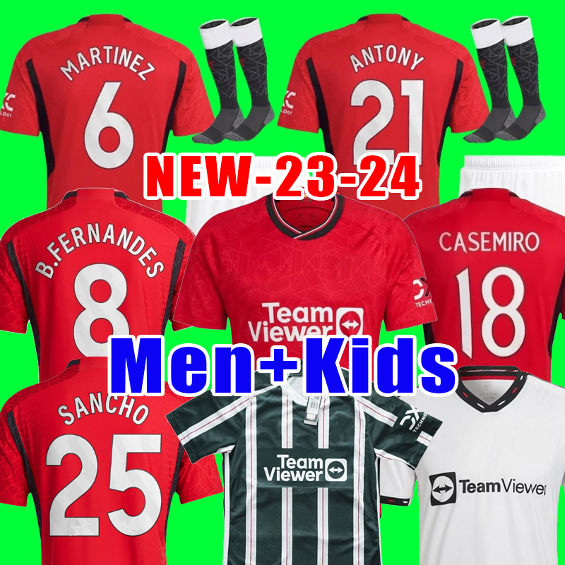 

NEW 23 24 MANS UTDs soccer jerseys final B. FERNANDES RASHFORD SANCHO football shirt 2023 men kids kit FA ERIKSEN CUP CASEMIRO MANCHESTERS Lancashire Rose fans player, 23 24 home