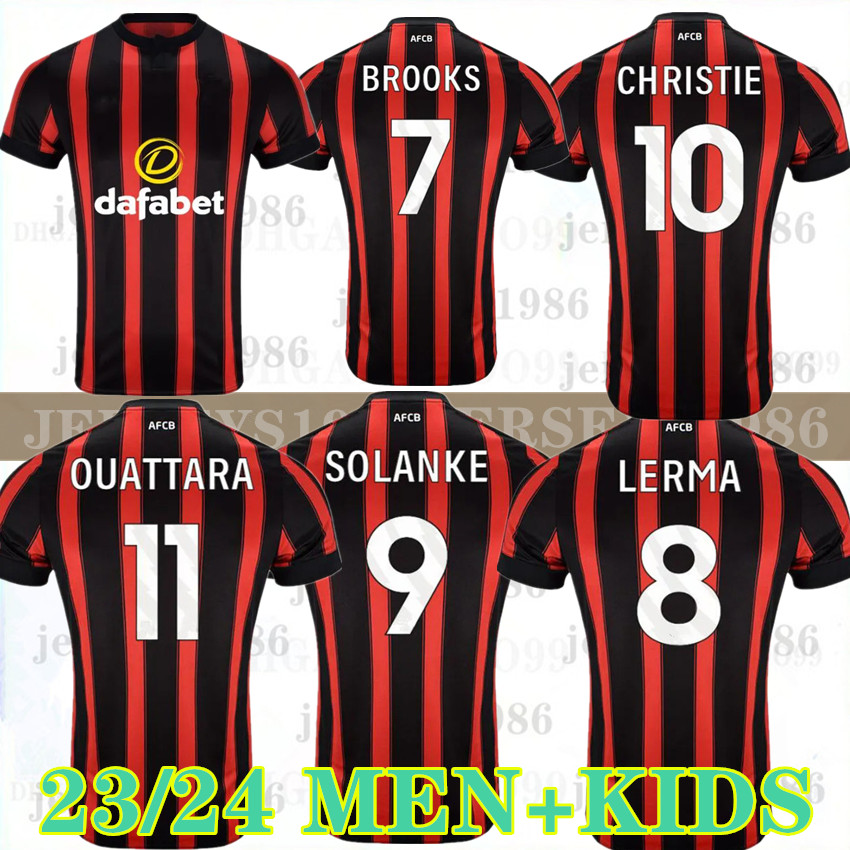 

23 24 AFCB soccer jerseys home SOLANKE 9 CHRISTIE 10 OUATTARA 11 BROOKS 7 LERMA 8 BILLING 29 2023 jersey football shirts kelly senesi zabarnyi smith 888, 2324