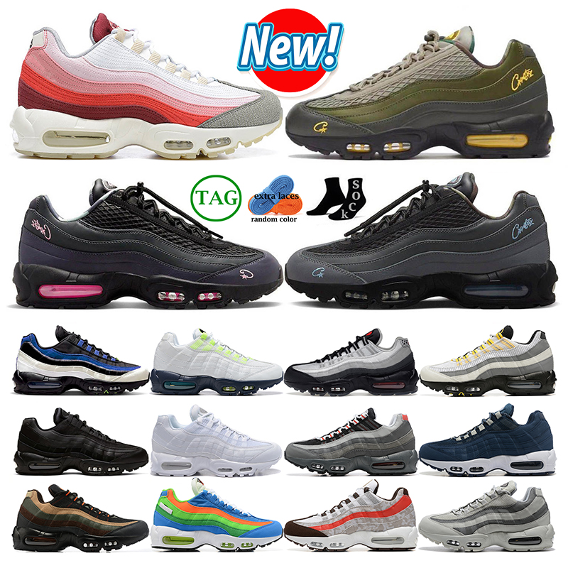

95 95s anatomy men women running shoes Triple Black White Smoke Grey USA Taxi Cork Neon Solar Red Total Orange Volt mens trainers outdoor sports sneakers, 22