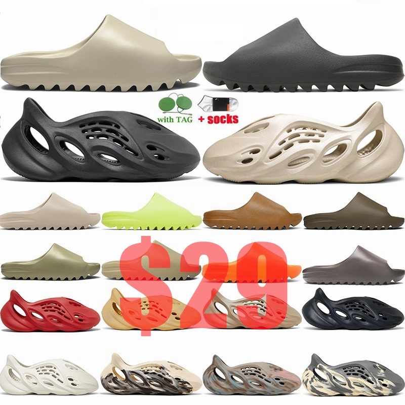 

Designer Sandals Men Woman slider Foam Runners Mineral Blue Onyx Pure Slippers Slide Ochre Bone Resin Clog Flax Desert Ararat slides shoe 36-48 Flat Heels foamrunner