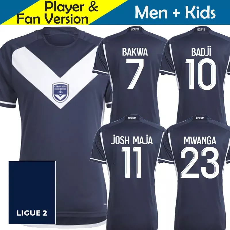

23 24 Maillot GirONdiNs BoRDeaUx Soccer Jerseys Foot Kids Kit Fc Football Shirts Home Training 2023 2024 Home Away Fan Player Version BAKWA BADJI JOSH MAJA MWANGA, 23-24 home ligue 2 patch