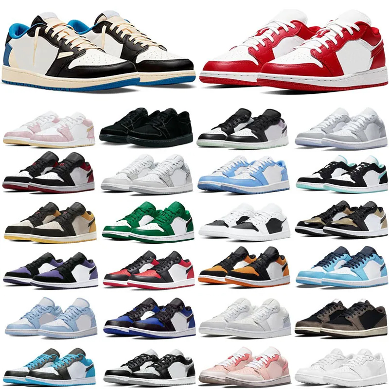 Chaussures de basket basses OG 1 Hommes Femmes Triple White Shadow designer University Blue UNC Black Bred Toe Light Smoky Grey baskets pour homm