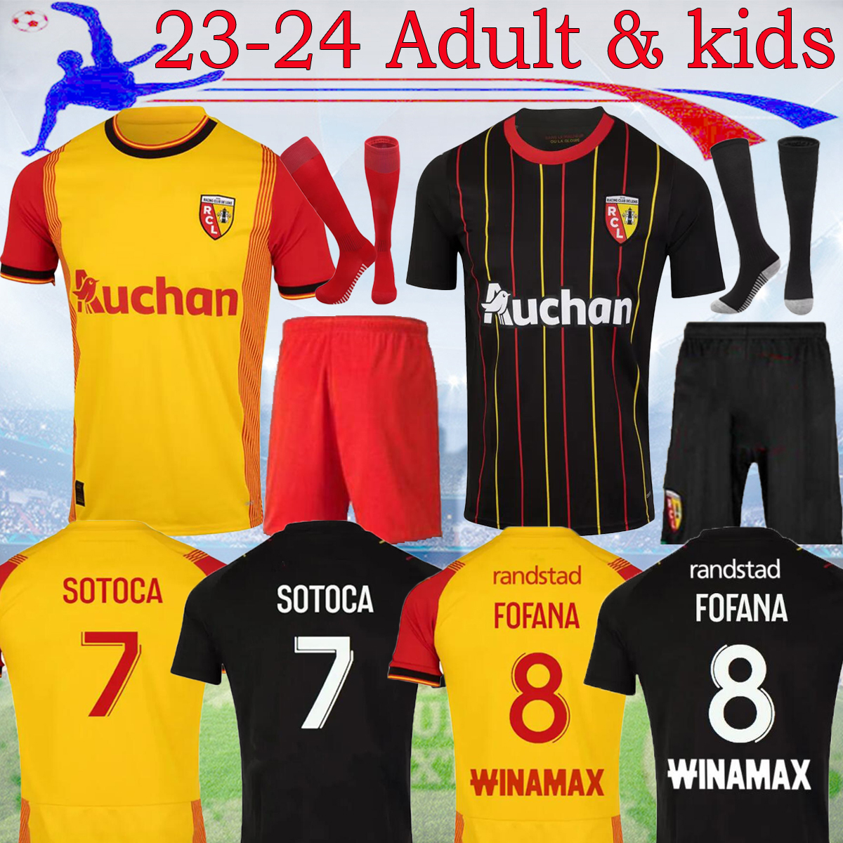 

23 24 RC Lens maillot soccer jerseys 2023 home away BUKSA CABOT BANZA POREBA KAKUTA OPENDA GANAGO SOTOCA FOFANA GRADIT FORTES Football Shirts kids kit 16-XXL, 23-24 away +patch