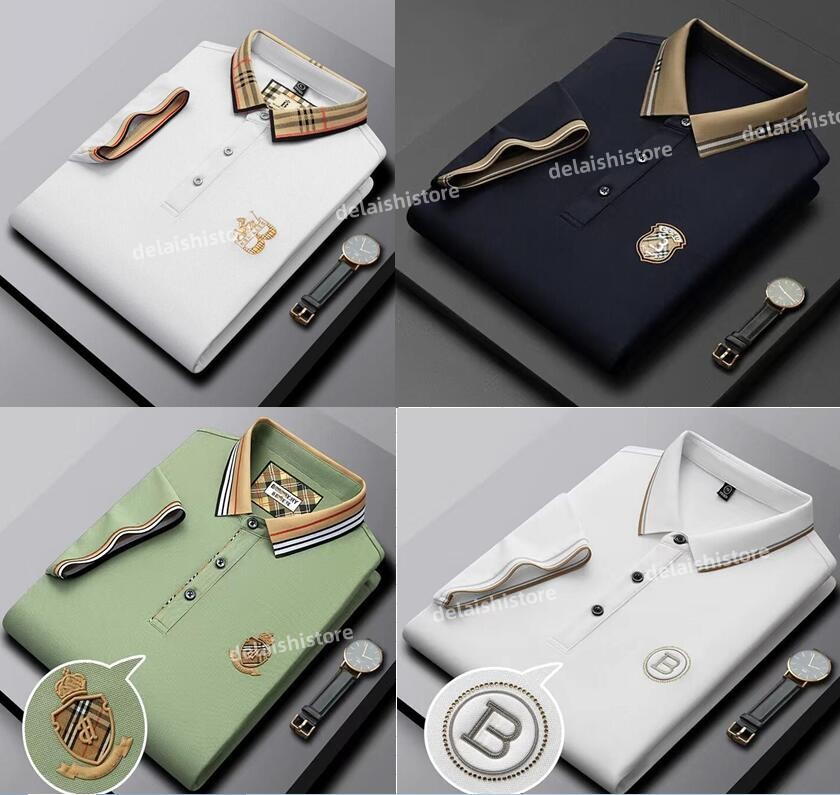 

High end embroidered short sleeved cotton polo shirt men s T shirt Korean fashion clothing summer luxury top 220, C12