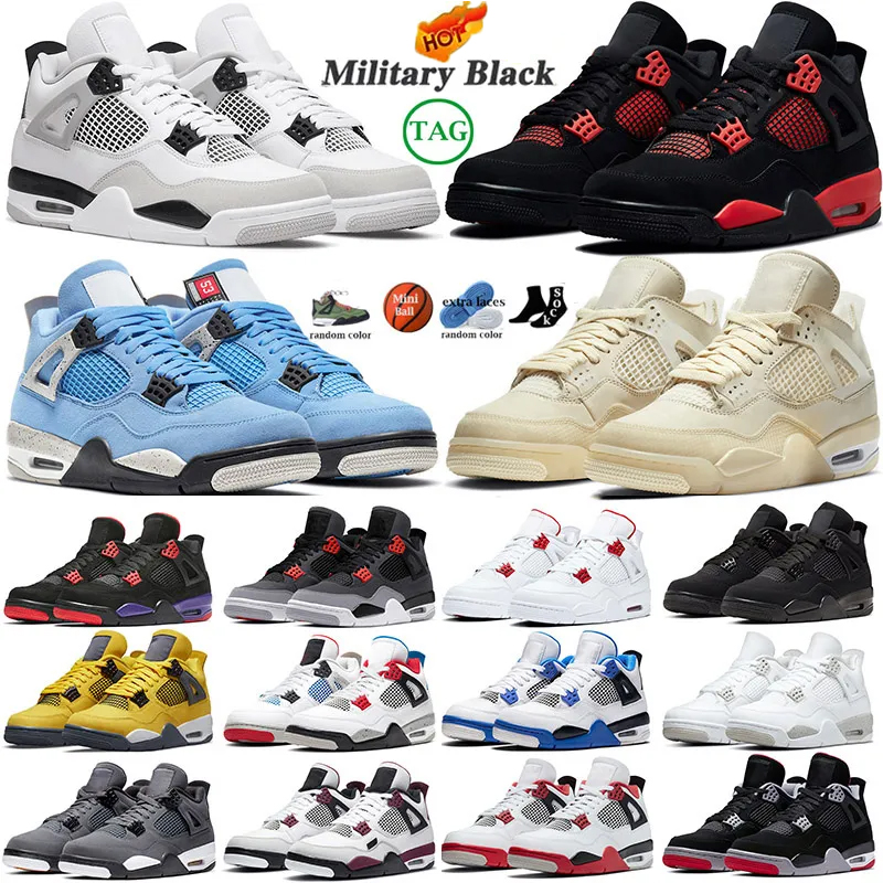 

4 Basketball Shoes For Men Women Retro 4 Military Black Cat Infrared Sail Red Thunder White Oreo University Blue Cool Grey Mens Sports Sneakers 36-47, 27