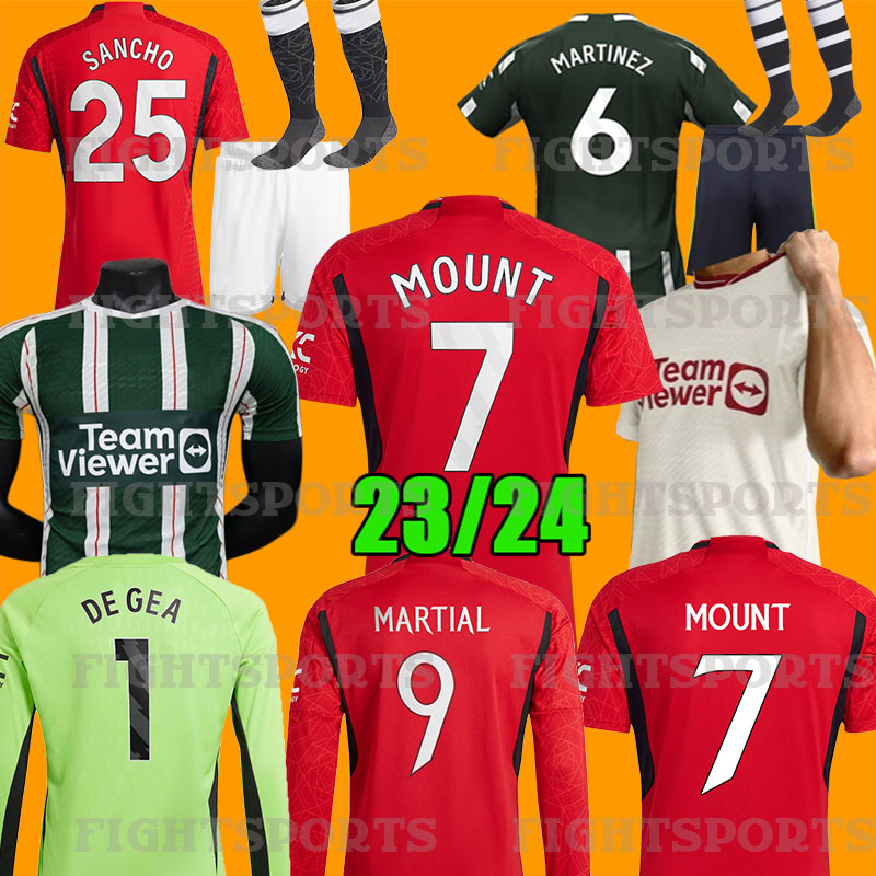 

MOUNT#7 2023 2024 MAN U RASHFORD Soccer Jersey MAN UTD ERIKSEN SANCHO FRED Shirt B.FERNANDES MALAYSIA MARTINEZ GREENWOOD MANCHESTER SHAW kids kit Football united, Third player