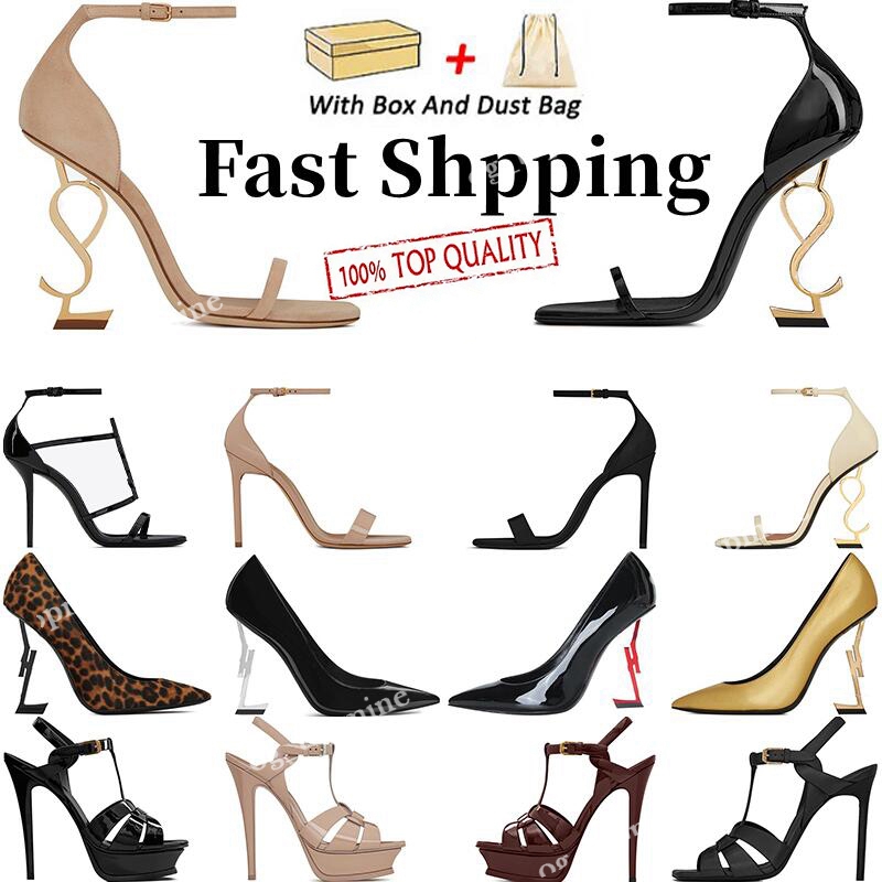 

Designer Dress Shoes High Heels Luxurys Womens Platform Patent Leather Gold Tone Triple Black Nuede Lady Party Wedding Office Pumps, #28