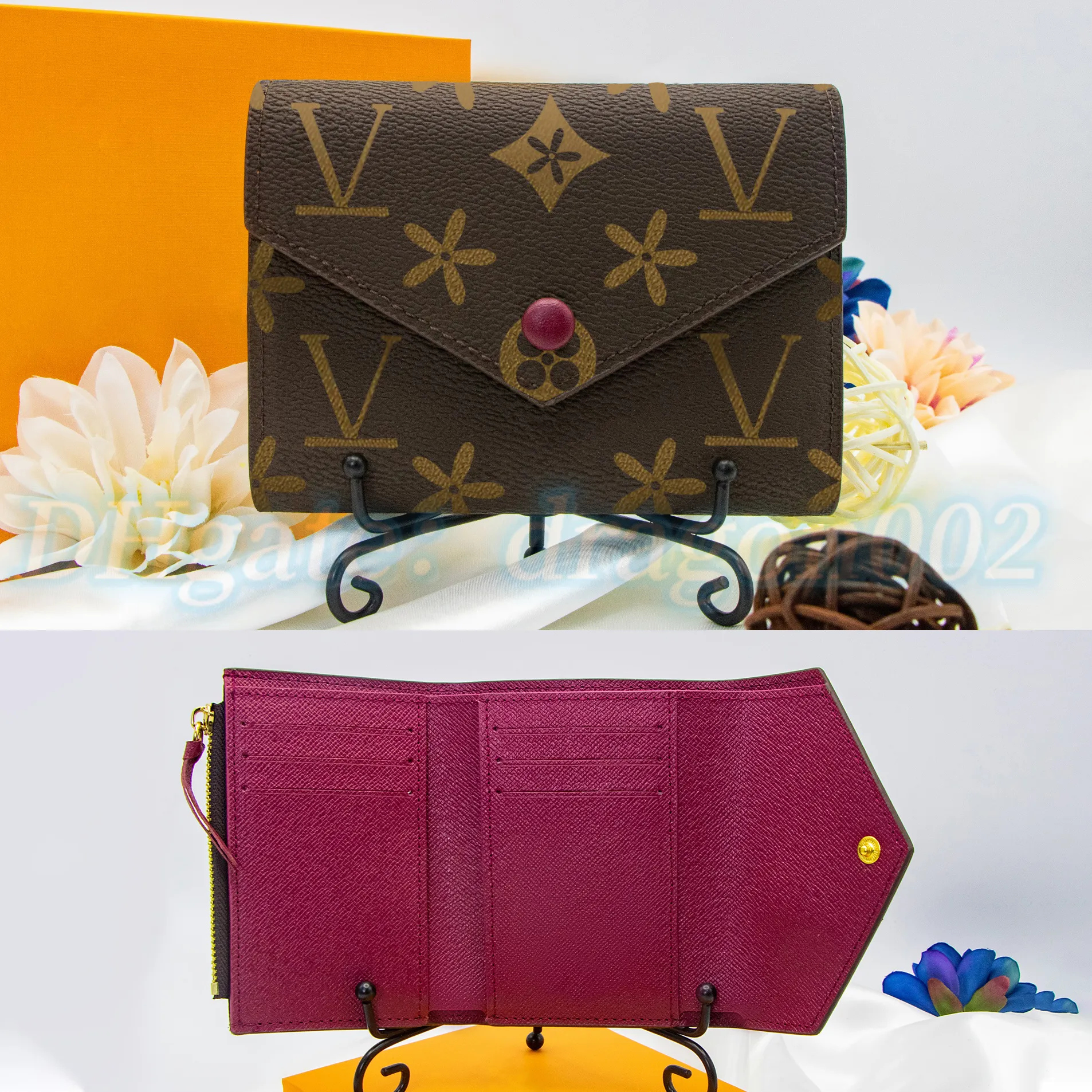 Brown flower rosalie victorine wallet luxury Women coin purse M41938 card holder keychain Man Designer purses Key pouch CardHolder small wallets tra