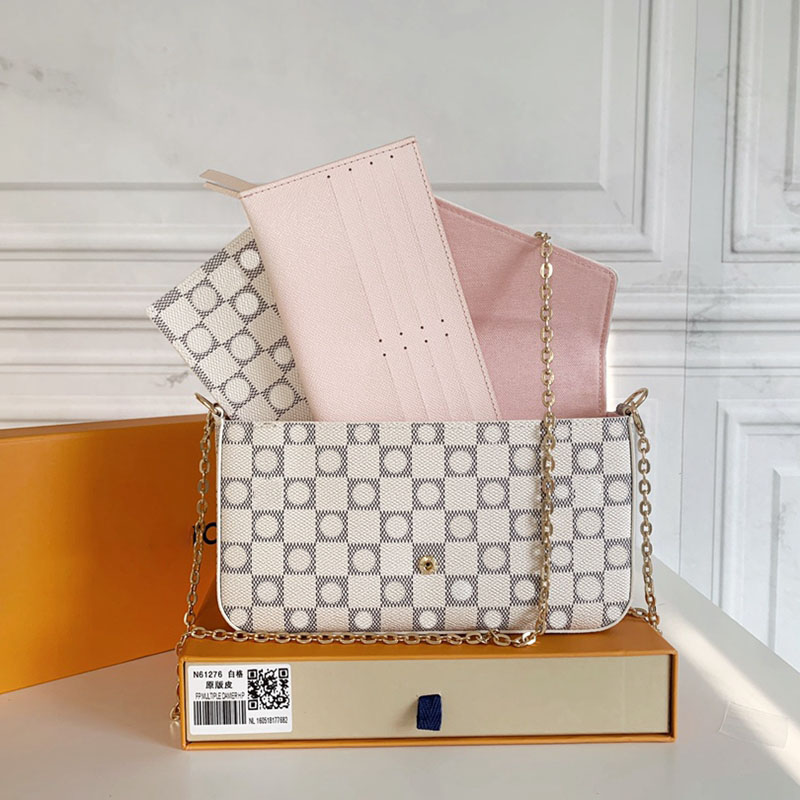 

Designer Bag Luxury Shoulder Bags Women Handbag Fashion Purse Chain Letter Leather three in one Card Holder Wallet Lady crossbody Tote bags, 6#m61276#size:21x12x3cm
