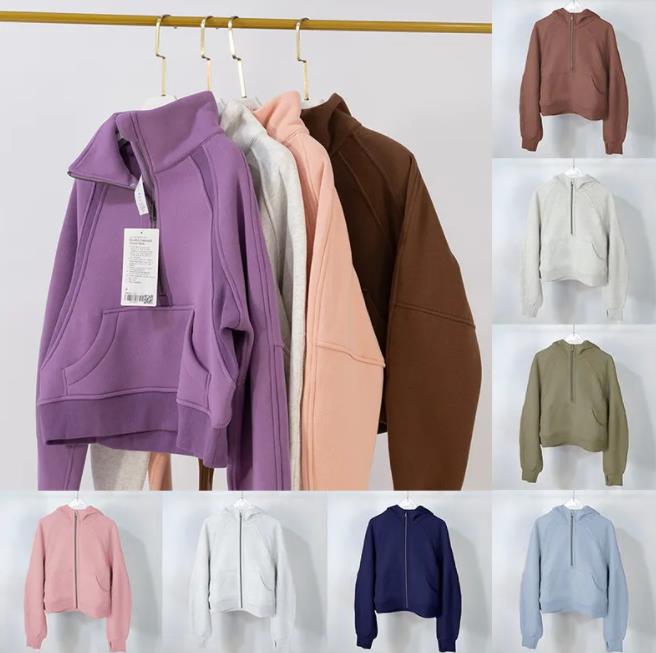 

Womens Hoodies Sweatshirts pullover Yoga Plus Jacket long sleeve Autumn Winter half zipper terry designer sweater chothing loose Top