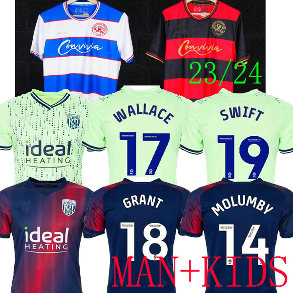 

West Bromwich Albion 23 24 soccer jerseys Queens Park Rangers home away QPR DYKES GRANT SWIFT WALLACE 17 YOKUSLU MAN THOMAS-ASA. 2023 jersey football shirts KIDS MARTIN, Away+patch