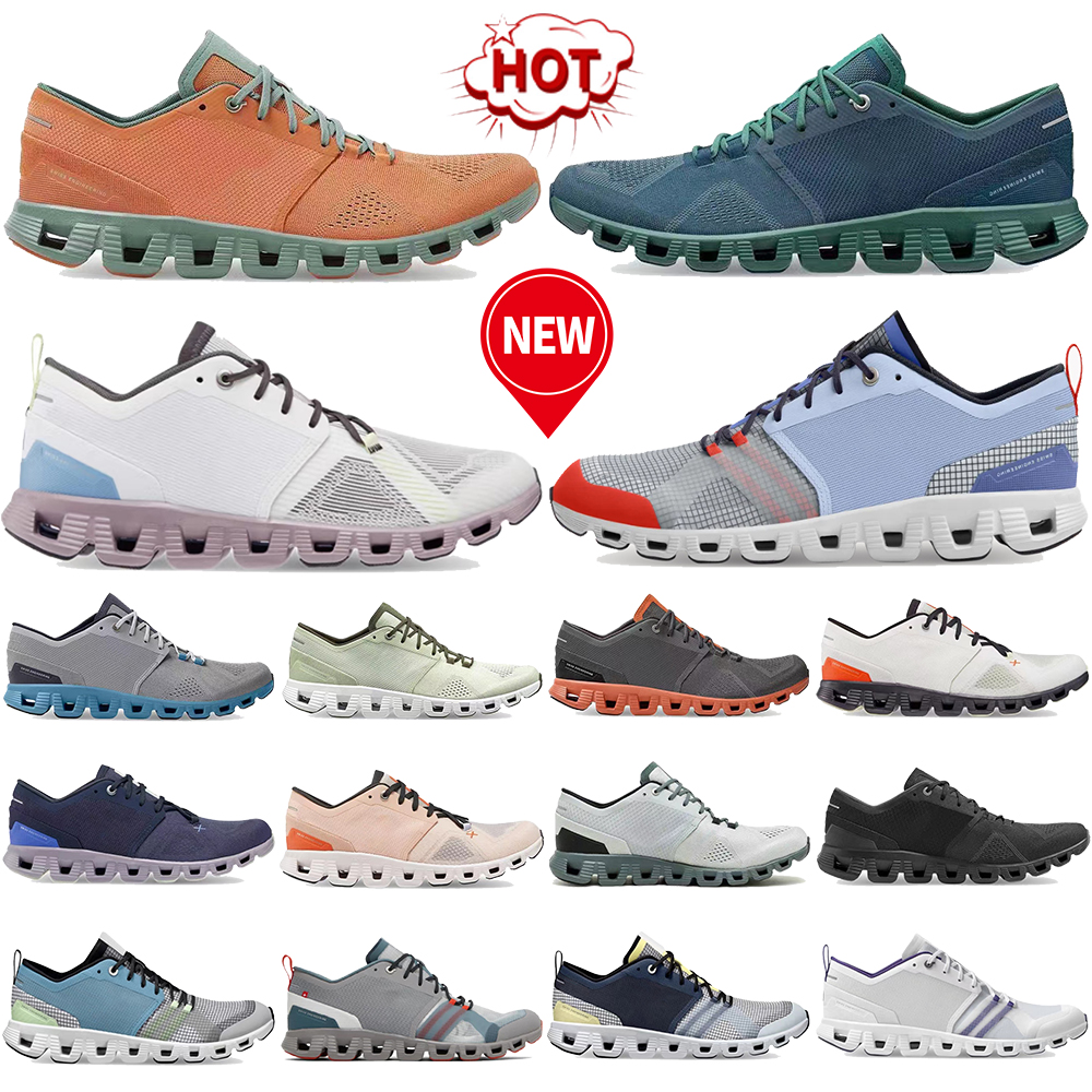 

New Running shoes Cloud X 3 Shift designer sneakers triple black white heron ash alloy grey Aloe Storm Blue rust red orange low fashion mens womens sports trainers, 20 denim white