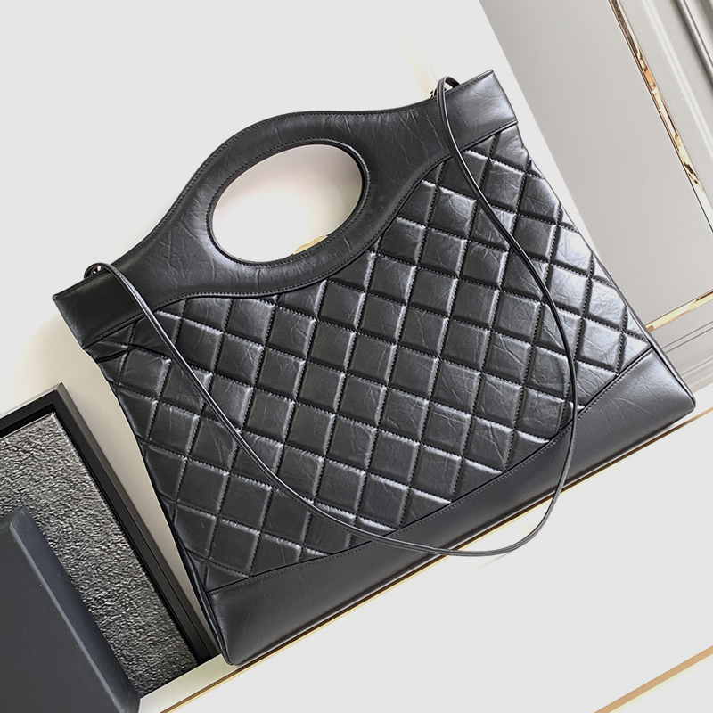 

Designer Large Shopping Bag 37CM Calfskin Chain bag 10A Mirror quality Luxury Shoulder Bag With BOX C110, Black
