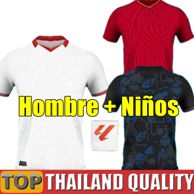 

23 24 ISCO Sevilla FC soccer jersey LAMELA PAPU GOMEZ football shirt set I.RAKITIC L.OCAMPOS J.NAVAS SUSO MUNIR Y.EN NESYRI 2023 2024 RAFA MIR Men Kids kit uniform, 23/24 home + patch - men