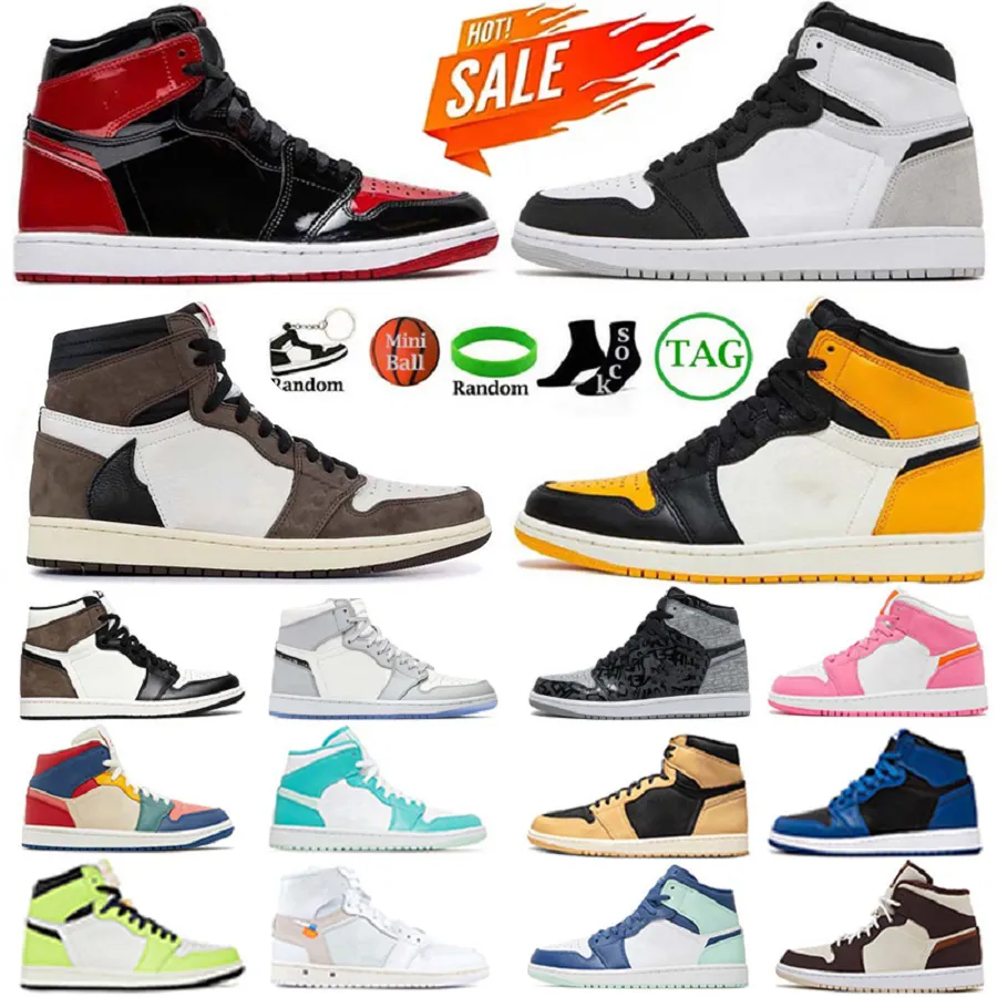 

OG Basketball Shoes Sports Sneakers Casual Shoes Trainers University Blue Hyper Royal Patent Panda Dark Mocha Bred 1S Shadow Unc Smoke Grey, #10