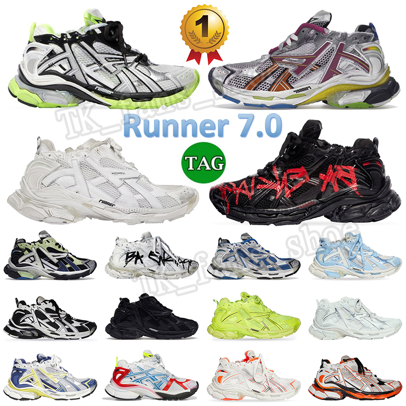 

Designer Women Men Casual Shoes Paris Runner 7.0 Transmit Sense Retro Trainers Black White Pink Blue Burgundy balencaigas runners 7 Deconstruction Sneakers Jogging, 27 36-40