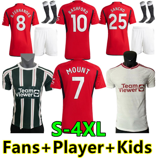 

S-4XL 23 24 ANTONY CASEMIRO MARTINEZ ERIKSEN soccer jerseys RASHFORD 2023 2024 SANCHO B. FERNANDES FRED MancHEstErS MANS UTDS football shirt kit set Uniforms MOUNT, 23/24 away