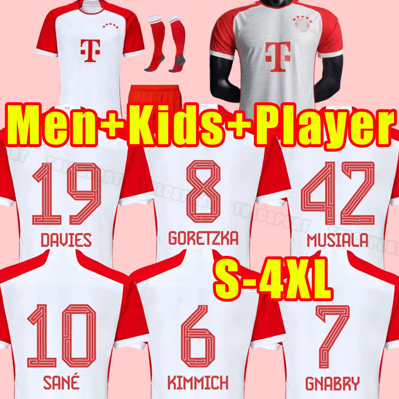 

3XL 4XL soccer jerseys 23 24 BAYERN MUNICH DE LIGT MANE GRAVENBERCH SANE MULLER DAVIES KIMMICH TEL football shirts COMAN 2023 2024 uniform player fans version men kids, Home+patch