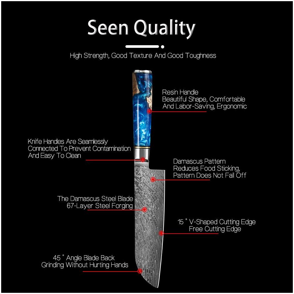 chef knife damascus steel 67 layer vg10 professional japanese knife sharp cleaver slicing kiritsuke gyuto kitchen cooking knifesknife stable solid wood