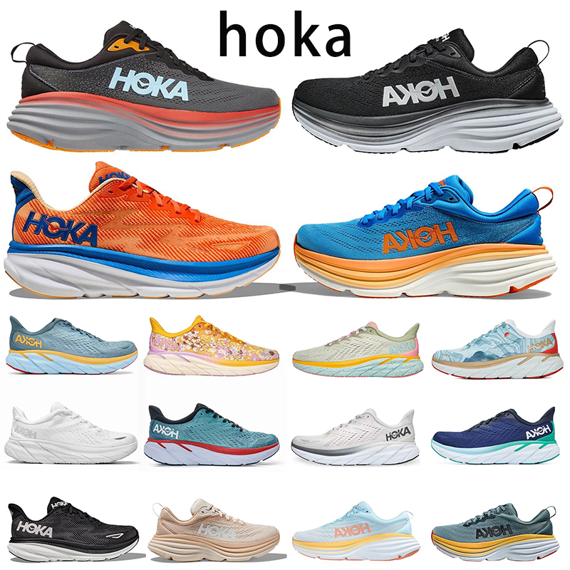 

2023 Hoka One One Free People Running Shoes Hokas Bondi 8 Carbon x2 Clifton Challenger ATR 6 Women Men Low Top Mesh Trainers Triple White On Cloud Sports Sneakers Size 46, Dark navy