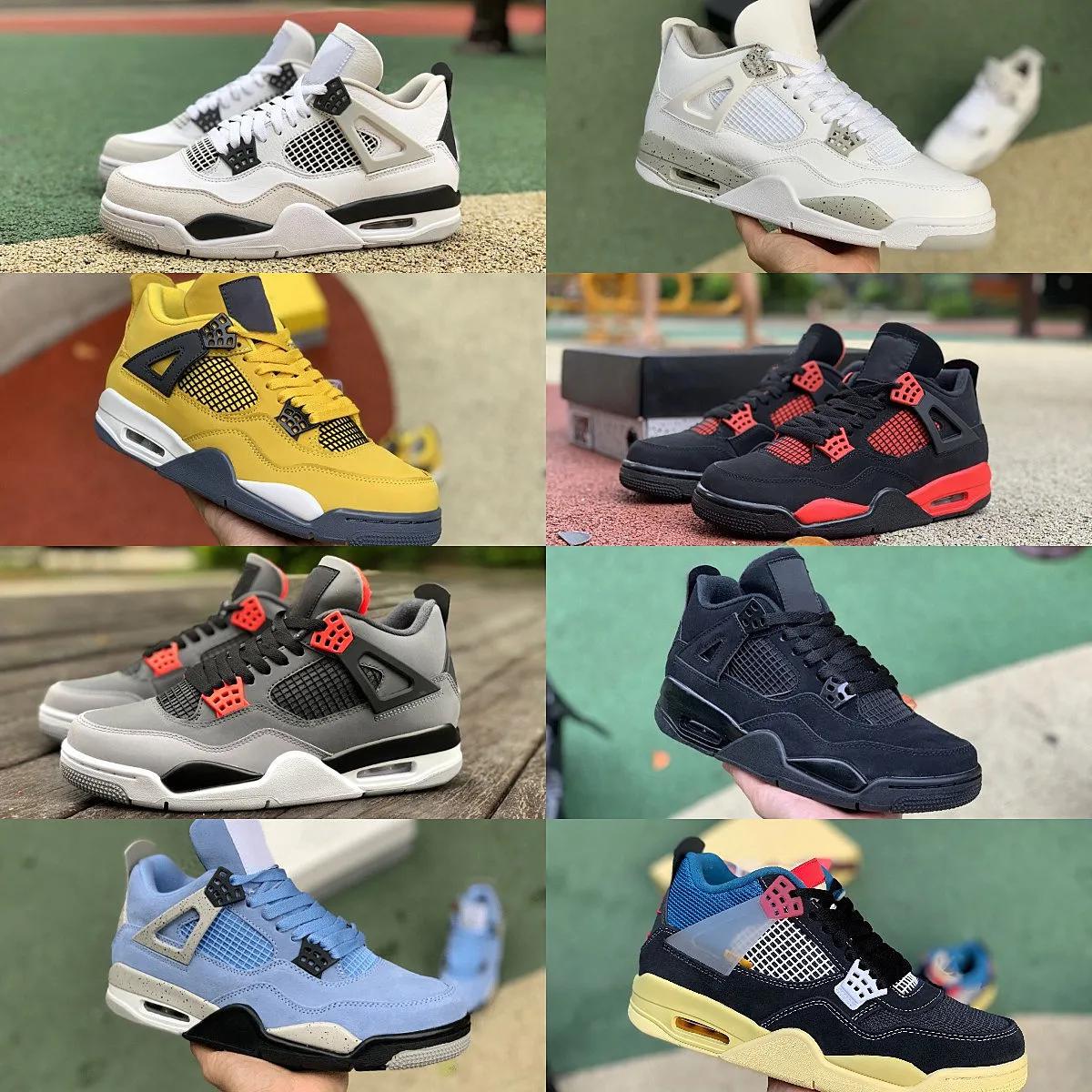 

Jumpman Military Black 4s Casual Basketball Shoes RetroES Jumpman 4 University Blue Mens Women NOIR Cement Cat White Oreo Infrared Lightning, J4019
