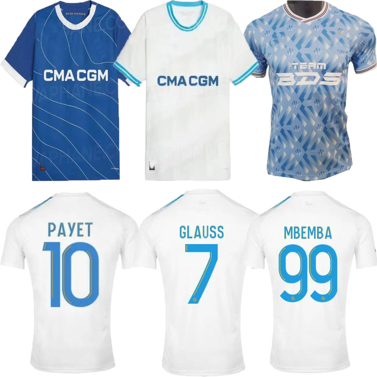 

2023 2024 Marseilles King soccer jerseys home away CLAUSS ALEXIS 23 24 OM MILIK PAYET maillot de foot kids kit GUENDOUZI KAMARA training football shirt